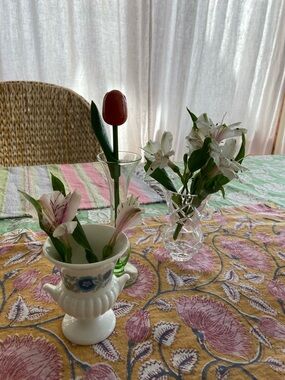3 Vintage small Bud vases - Wedgewood, Crystal & Green Glass